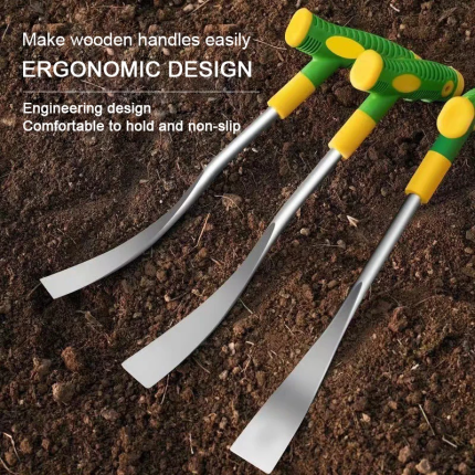 New Garlic Digging Shovel Agricultural Stainless Steel Flower Shovel Gardening Weeding Dig Wild Herbs 3-Point Shovel Garden Tool